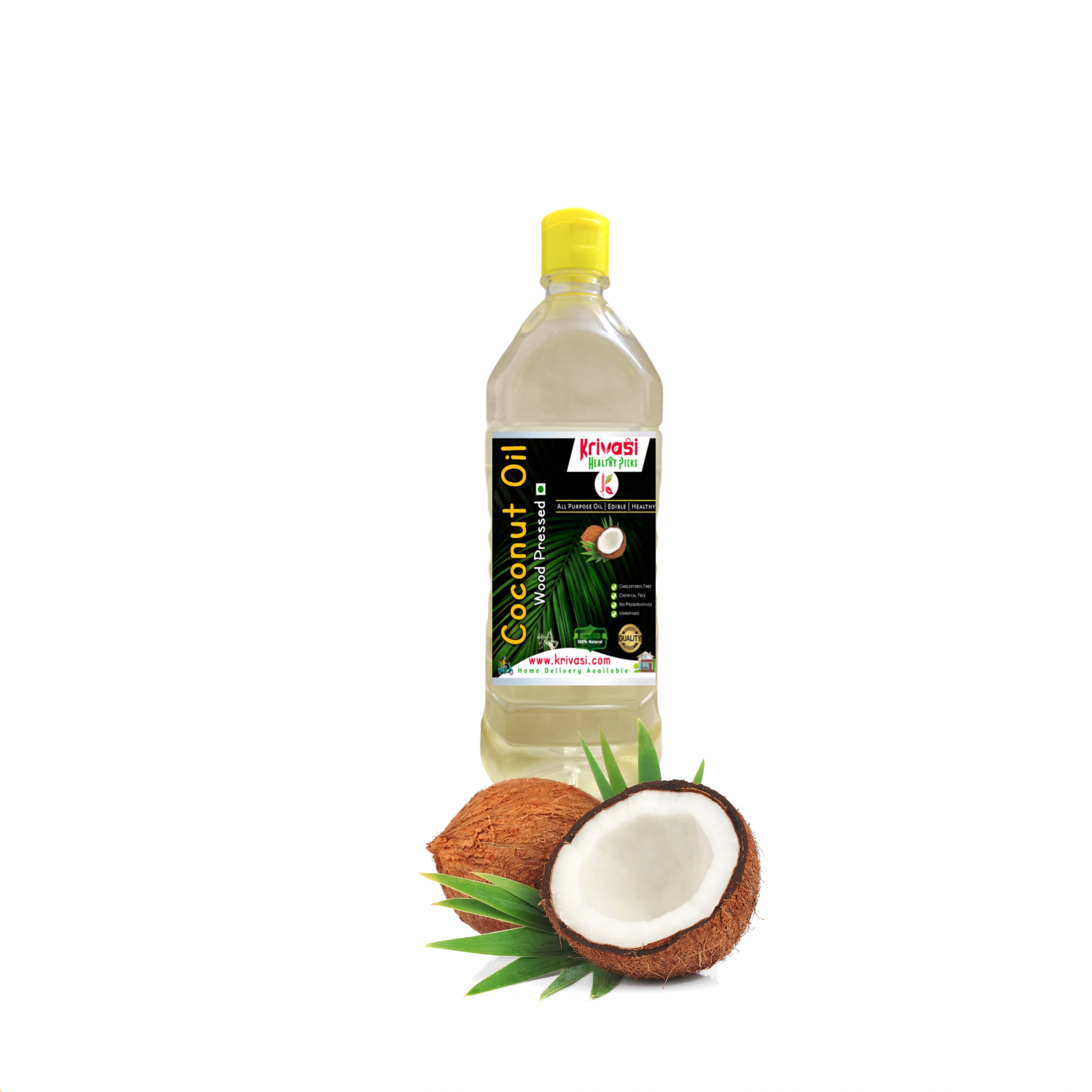 Wood Cold Pressed Coconut Oil for Cooking, Skin & Hair care - 500 ml