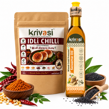 Idli Podi & Wood Cold Pressed Sesame Oil Combo | Save ₹180+