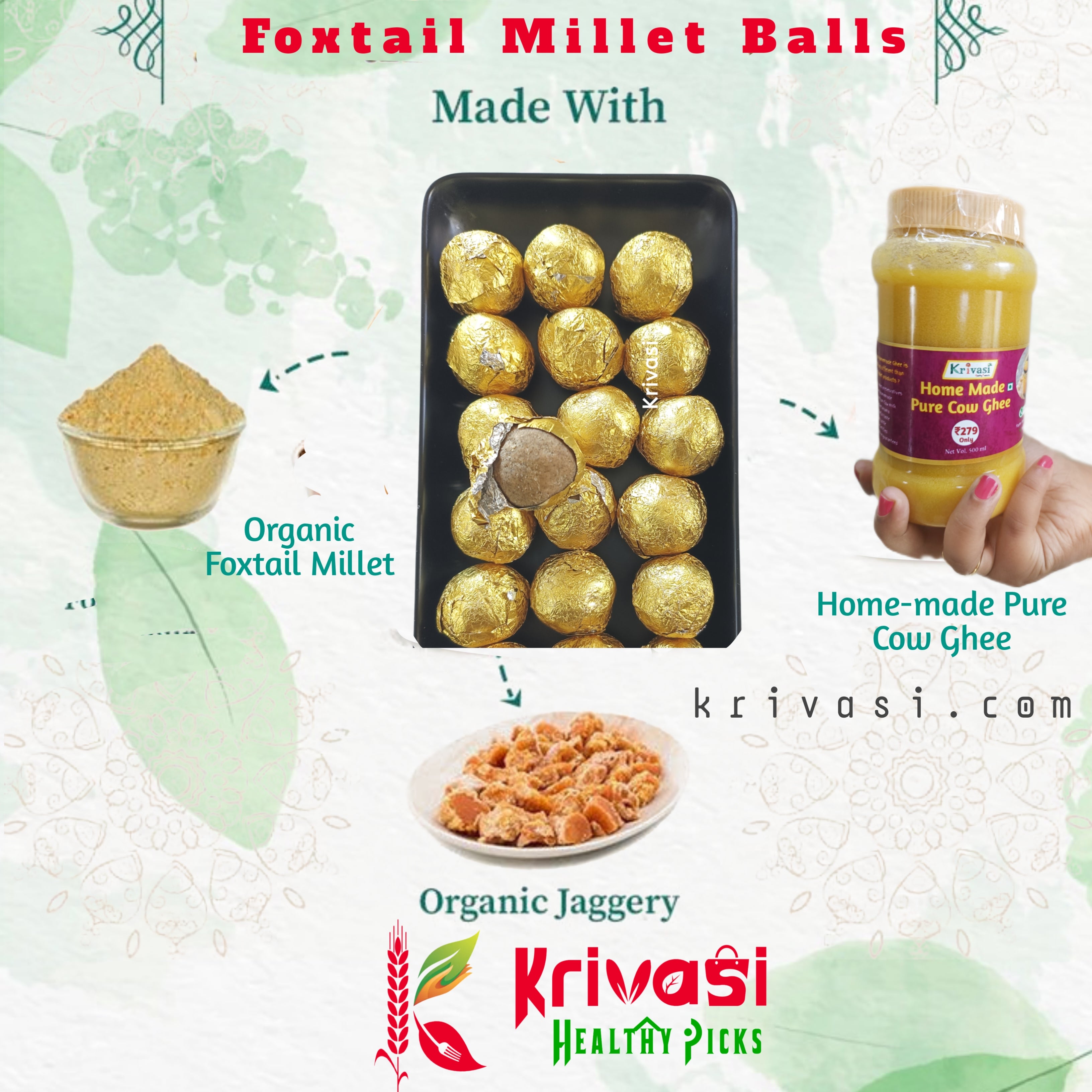 Foxtail Millet Laddu | Traditional Thinai Laddu