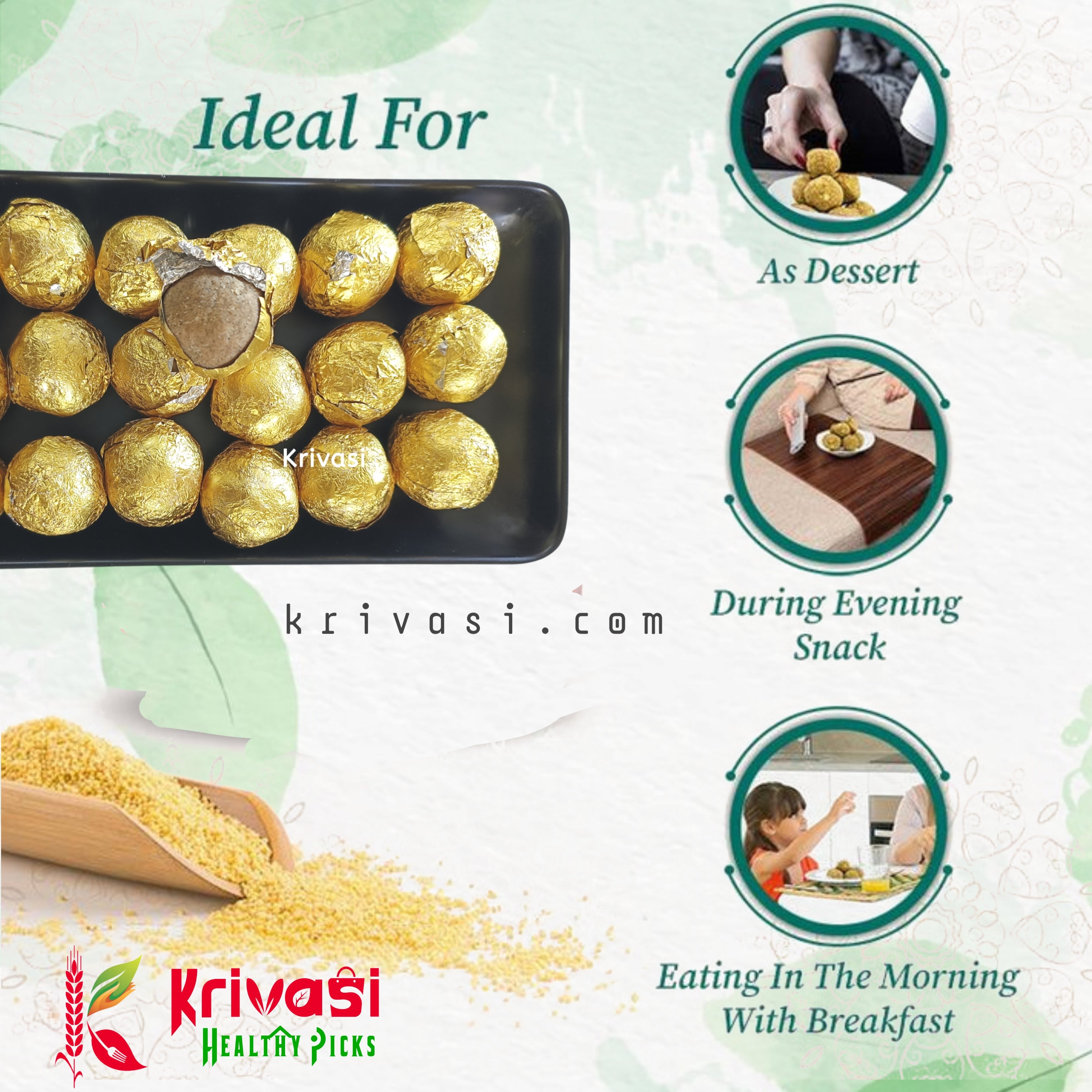 Foxtail Millet Laddu | Traditional Thinai Laddu