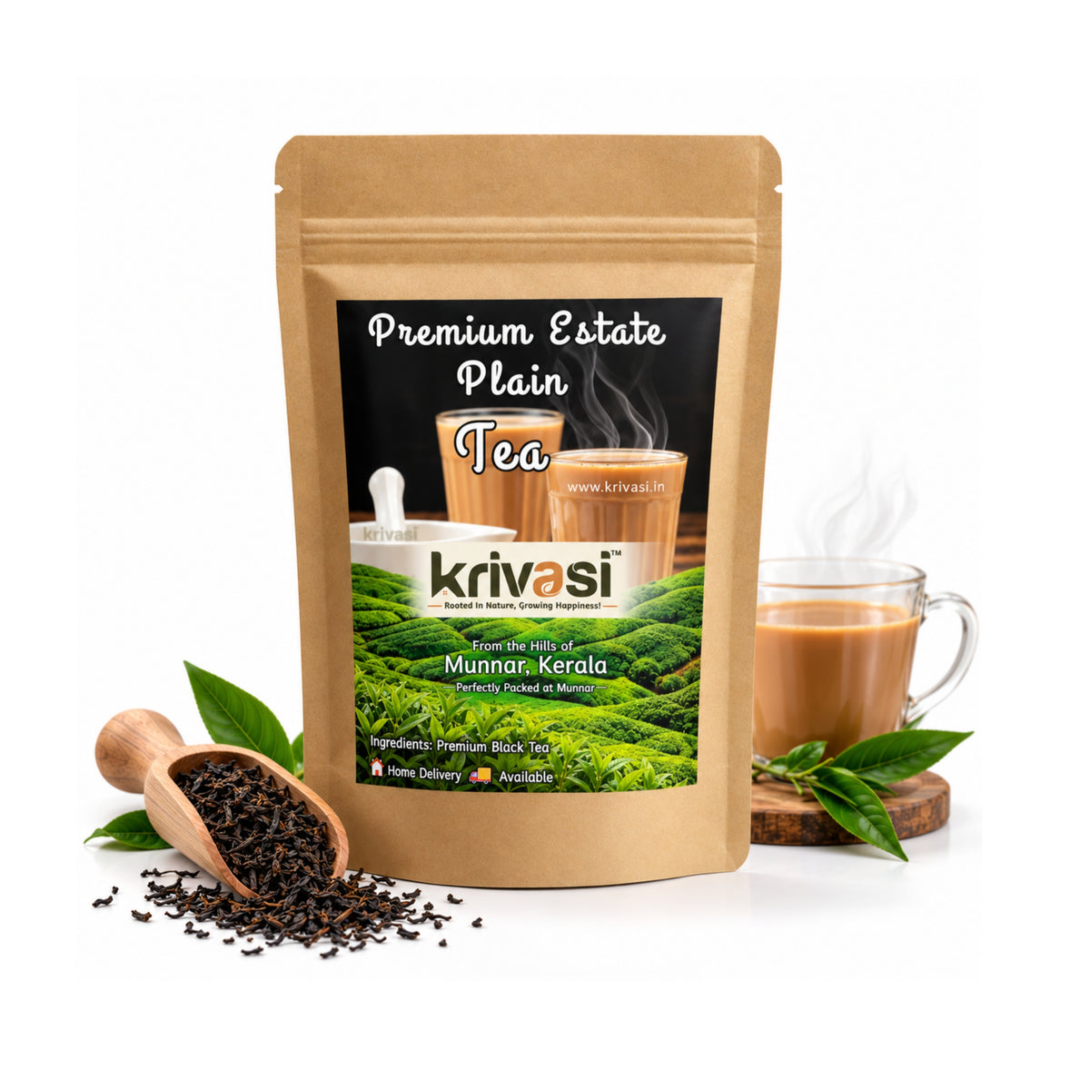 Premium Estate Plain Tea 100g | Munnar Hills, Kerala
