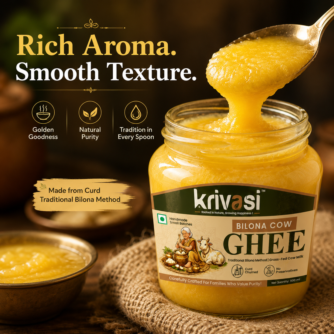 Grandma’s Bilona Pure Cow Ghee – 1000 ml