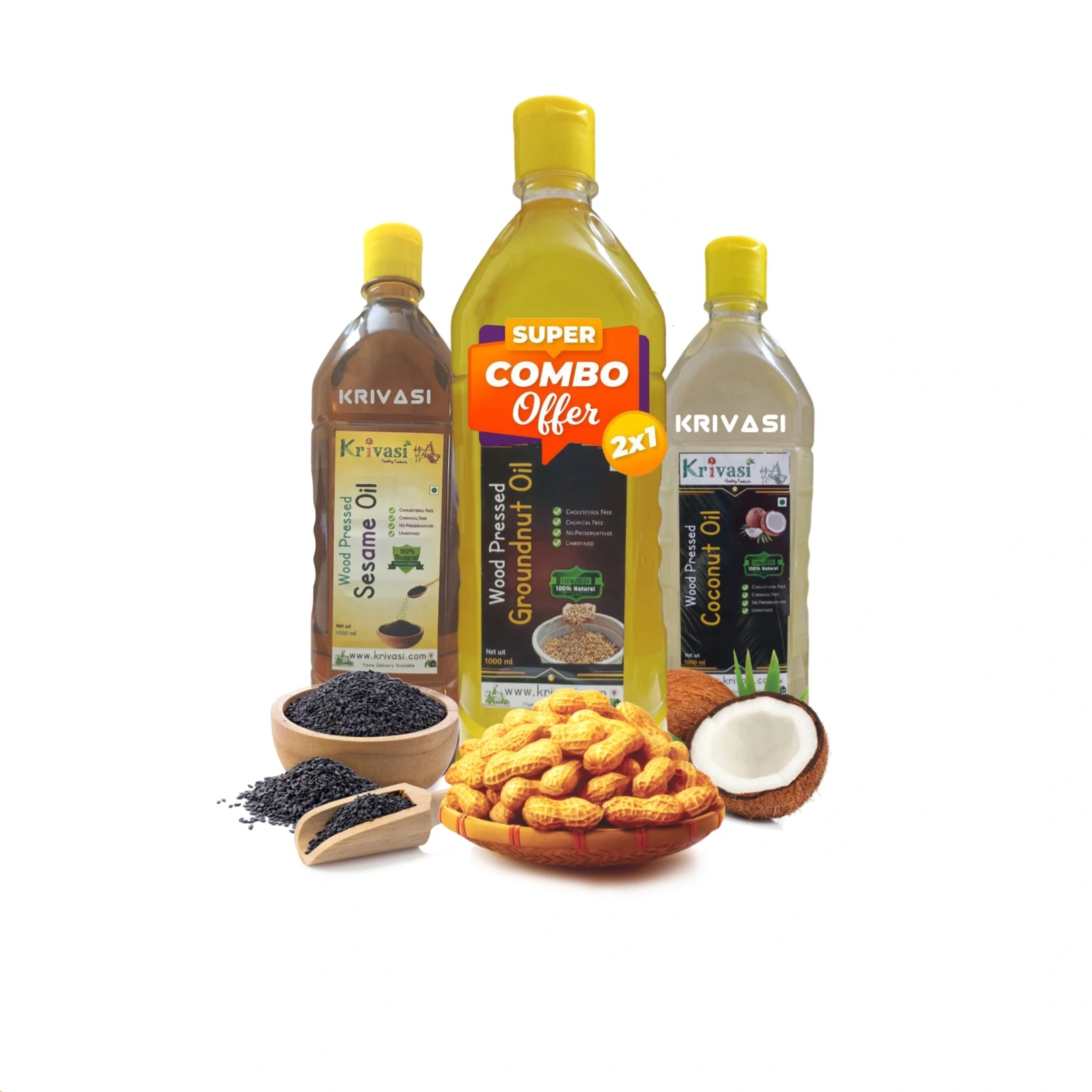 Daily Cooking Oils Combo – Wood Cold Pressed Essentials | Save ₹261