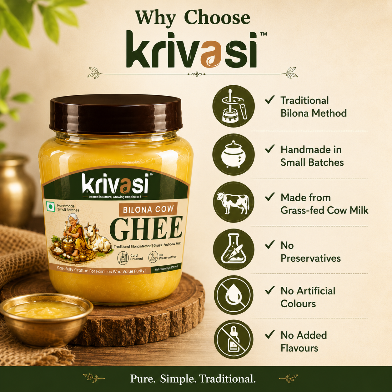 Grandma’s Bilona Pure Cow Ghee – 1000 ml