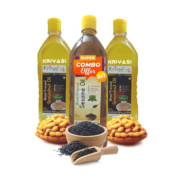 Everyday Cooking Oils Combo – Groundnut & Sesame (Wood Cold Pressed)