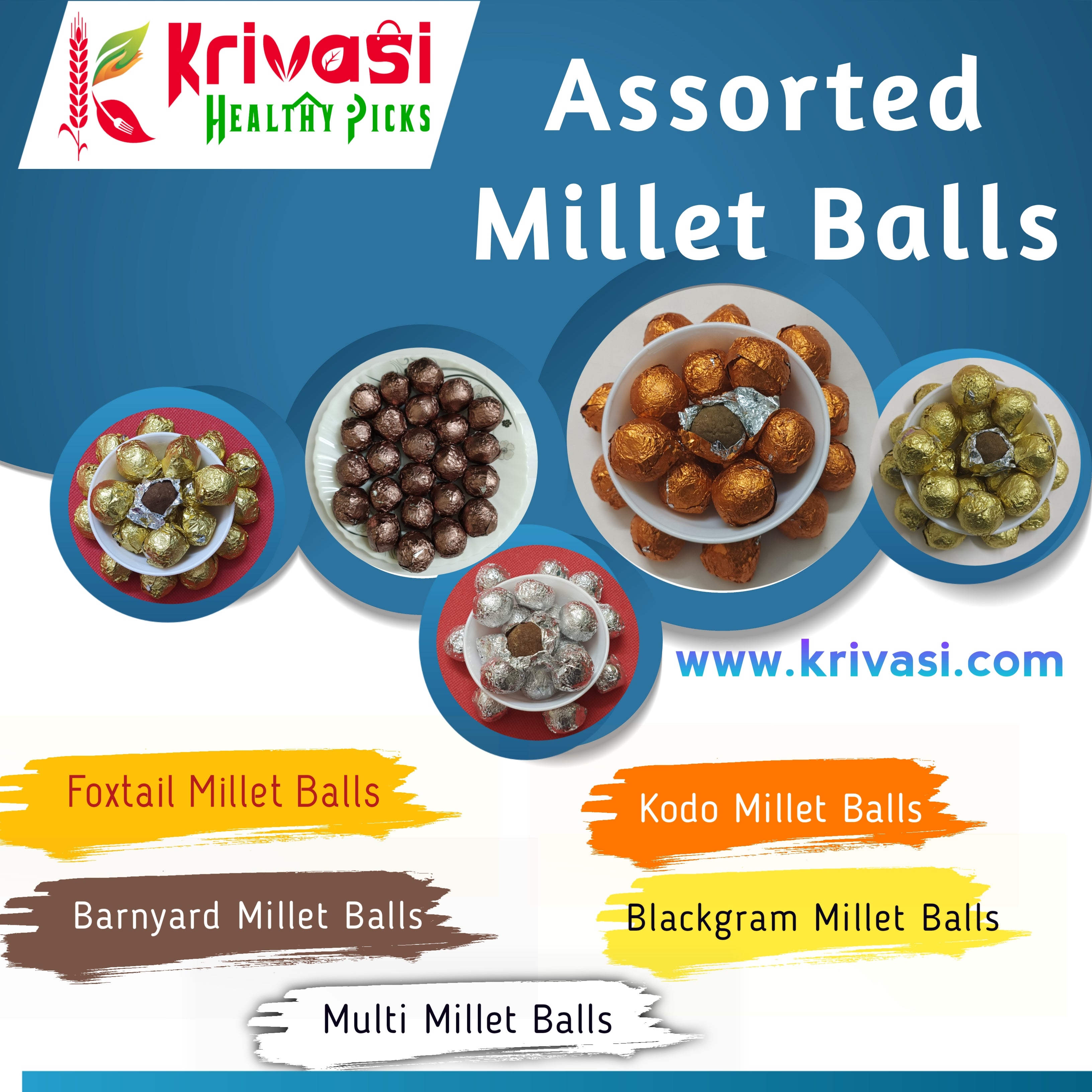 Assorted Millet Laddus (5-in-1 Combo) | Traditional Healthy Snack